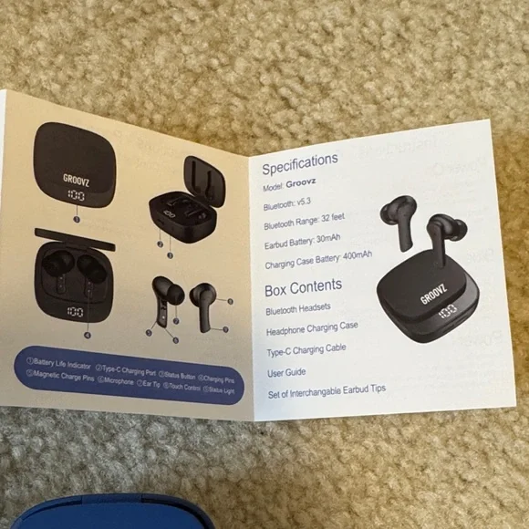 Blue Groovz Earbud Headphones - Picture 5 of 7